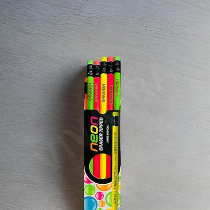 Personalized Doms Neon Rubber Tipped HB/2 Graphite Pencils Box Pack  | Pack Of 10 Pencils